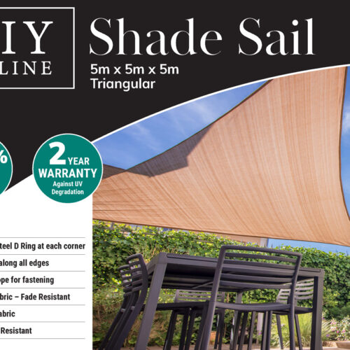 Shade Sail 5m x 5m x 5m Sand